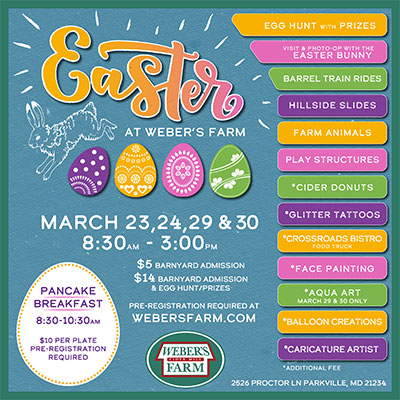 Join us for an afternoon of Easter fun at Weber's!