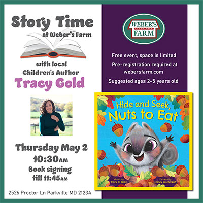 Get ready for our May Storytime at Weber's Farm in Parkville, MD