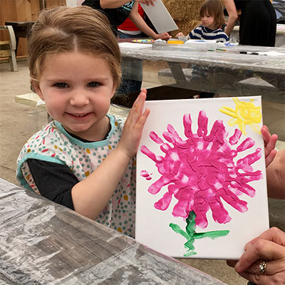 Kids love our finger painting classes!